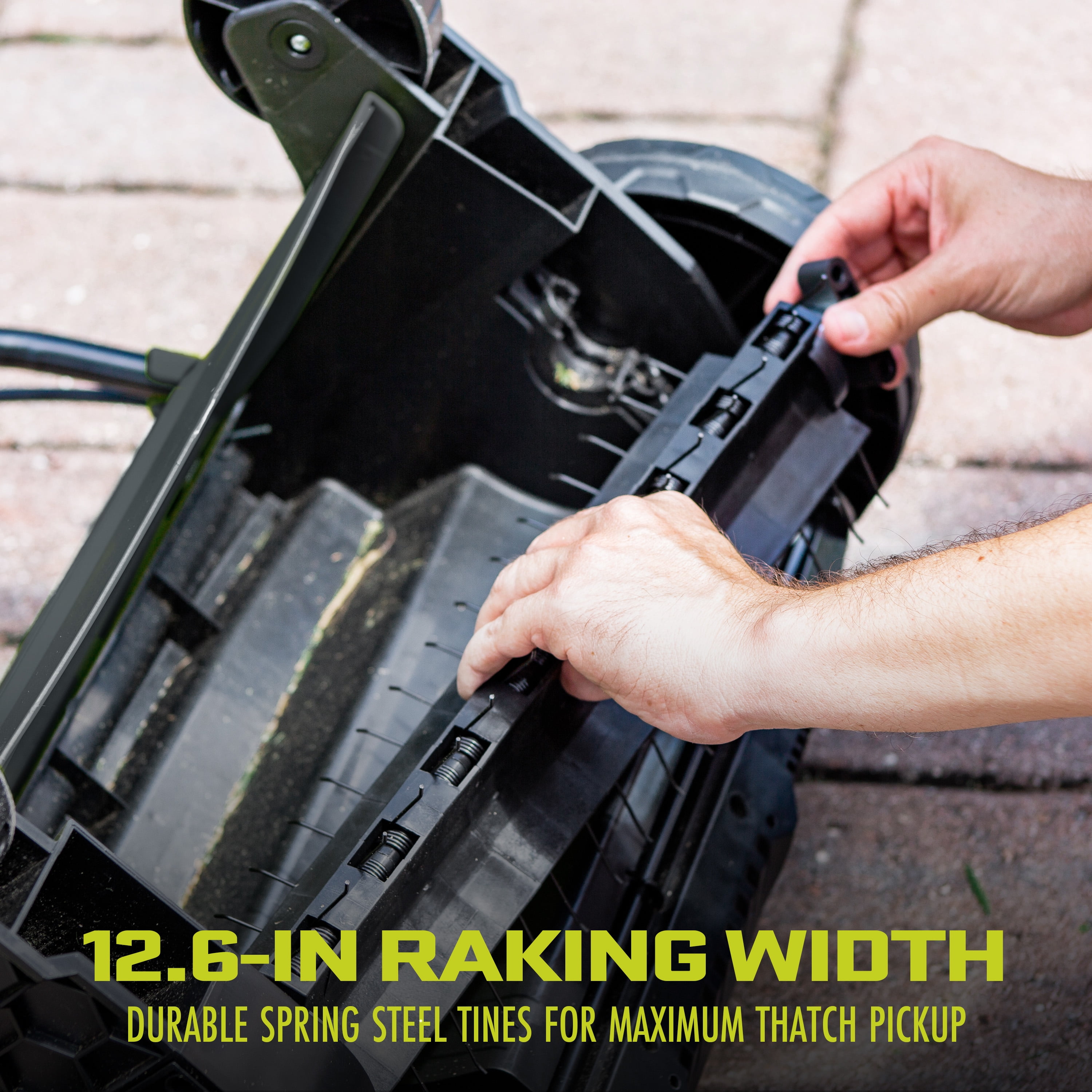 Sun Joe 12.6" Electric Push Lawn Dethatcher + Scarifier, 12 Amps, Adjustable Cutting Height