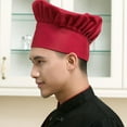 thumbnail image 4 of Chef Hat Adult Adjustable Elastic Baker Kitchen Cooking Chef Cap(Dark Red), 4 of 5