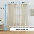 thumbnail image 2 of Cortina de ventana HLC.ME semitransparente de gasa, 2 paneles, 54 x 240 cm, color beige, 2 of 9