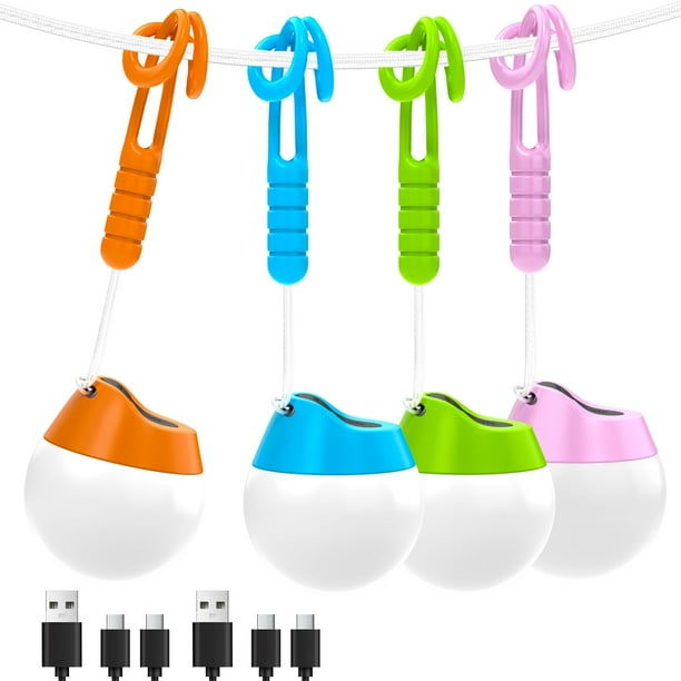 Luces de Camping Recargables LETMY 4 Paquetes 150LM Impermeables