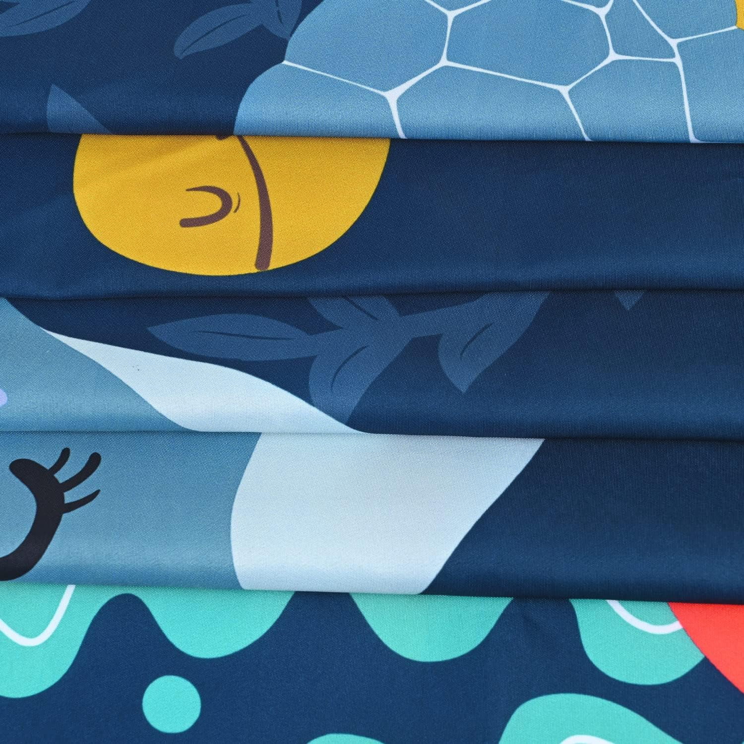 Kids Shower Curtain for Bathroom,Cartoon Sea Ocean Animal Shower Curtain with Dolphin, Ocean Fish Shower Curtains Set with 12 Hooks, Waterproof Cool Shower Curtain, 72''''W x72 ''''H