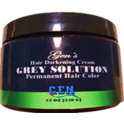 Gen's Hair Darkening Cream - GREY SOLUTION, Permanent Hair Dye. Organic and All-Natural. New and Improved. 12 Oz