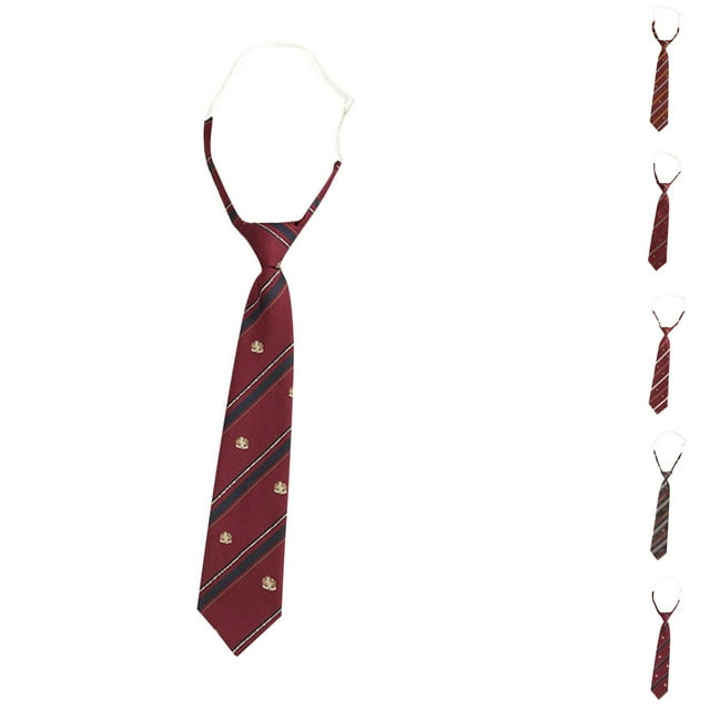 Xfvqtps Cravate pour Enfants Pré-Nouée Ajustable Cravates Classiques Uniforme École Imprimé à Rayures Rouge