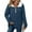 Navy, variant on Women's Hoodie Long Sleeve Quarter Zip Up Solid Pullover Sweatshirt with Pockets Red XL