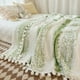 thumbnail image 5 of Manta de tejido jacquard catiónico | Manta de lana con estampado de nubes de doble color | Poliéster suave y cálido | Sofá, Oficina y Uso de la Siesta | Manta decorativa acogedora para todas las, 5 of 5