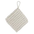thumbnail image 2 of Mantel individual reutilizable antideslizante para taza, mantel de mesa cuadrado para escritorio, mantel tejido a mano para bebidas Blanco 19cm, 2 of 9