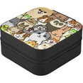 thumbnail image 6 of GZHJMY Colorful Animals Faces Travel Jewelry Box, PU Leather Small Jewelry Organizer Boxes for Women Girls, Mini Portable Jewerly Storage Display Holder for Earrings, Ring, Necklaces, Bracelets（317）, 6 of 7