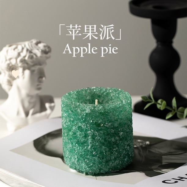 Xiao Hua 1 pieza de cristal triturado natural verde, vela perfumada con delicioso aroma, regalo de alta gama, recuerdo de cumpleaños, adorno de regalo de decoración del hogar de alta belleza