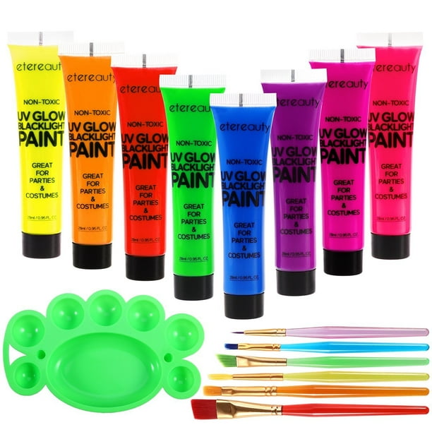 Liquid Latex - Neon Green - 8 Fl Oz, Face and Body Paint, GLOWS UNDER  BLACKLIGHT
