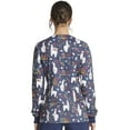 thumbnail image 3 of Dickies EDS Scrubs Jacket for Women Snap Front Warm-Up DK306, XS, Trama Llama, 3 of 7