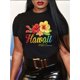 thumbnail image 1 of Letter Floral Print Short Sleeve Crew Neck T-Shirt, 1 of 6