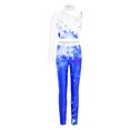 thumbnail image 3 of vastwit Kids Girls 2 Piece Sports Outfit Long Sleeve Crop Top and Leggings Workout Set for Dance Gymnastics Yoga Blue 14, 3 of 5