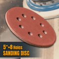 thumbnail image 2 of Discos de lijado POWERTEC 100PK, 5 pulgadas, 8 orificios, gancho y bucle, 2 of 9