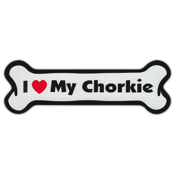 Dog Bone Shaped Car Magnets: I Love My Chorkie (Chihuahua Yorkshire Terrier)