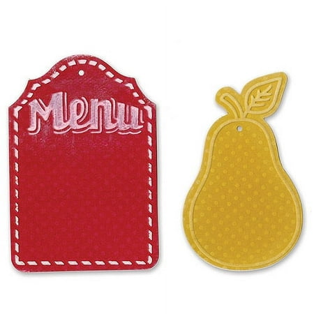 Sizzix Bigz Die W/Bonus Textured Impressions 5.5X6-Pear & Menu Tags