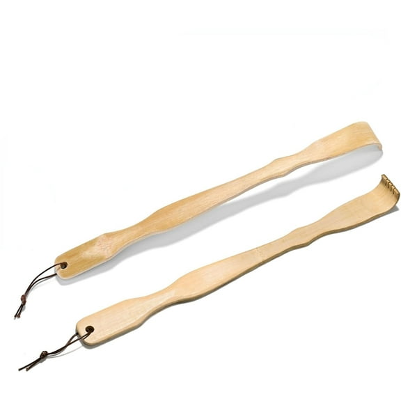 2 Pack Bamboo Back Scratcher,100% Natural Bamboo Back Scratchers for Itching Relief,Strong & Sturdy 17 inches