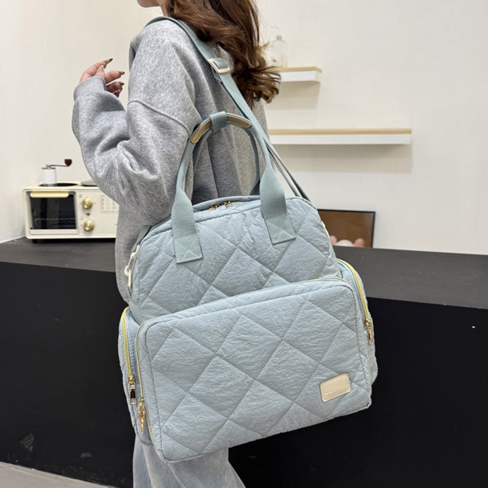 Diaper Bag Backpack Handbag Mom Bag Multi Compartment Travel Bag for Women Splashproof Large Capacity Shoulder Bags
