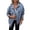 Blue, variant on Women Collared Oversized Long Sleeve Denim Jacket Button Down Dual Chest Pocket Loose Casual Jean Coat 1PC S-XXL Plus Size Friendly