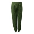 thumbnail image 4 of symoid Womens Casual Pants- Casual Solid Pants with Pocket Comfortable Tie Feet Full Length Pants Army Green XL, 4 of 5