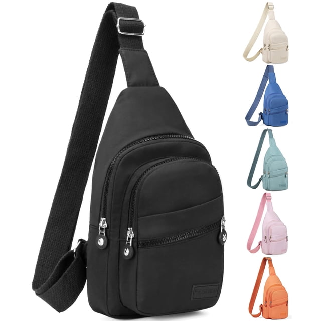 Bandolera pequeña Banelu para mujer y hombre, color negro