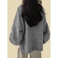 thumbnail image 6 of Women'S Oversized Sweaters Long Sleeve Crew Neck Fuzzy Knit Casual Chunky Pullover Sweater Fall Gray S, 6 of 7