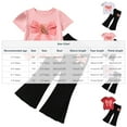 thumbnail image 3 of NAISIBABY Girls Short Sleeve T-Shirt and Flare Pants Outfit Set, Kids Casual Fashion Clothes 2-Piece White 2T, 3 of 6