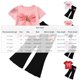 thumbnail image 3 of Conjuntos de blusas y camisas de cuello redondo y manga corta para niños, top con capucha de manga larga de color con cintura elástica, pantalones largos, traje casual y cómodo, conjunto de poliéster, 3 of 6
