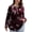 A3-Burgundy flower, variant on Womens Plus Size Long Sleeve Tunic Tops Casual Floral Henley Shirts m-4x