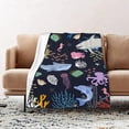 thumbnail image 2 of Ocean Shark Blanket for Boys, Soft Cozy Underwater Animal Fish Coral Shark Throw Blankets for Bed Couch, Birthday Shark Gifts for Girls Kids Teen 40X50 Inches, 2 of 6