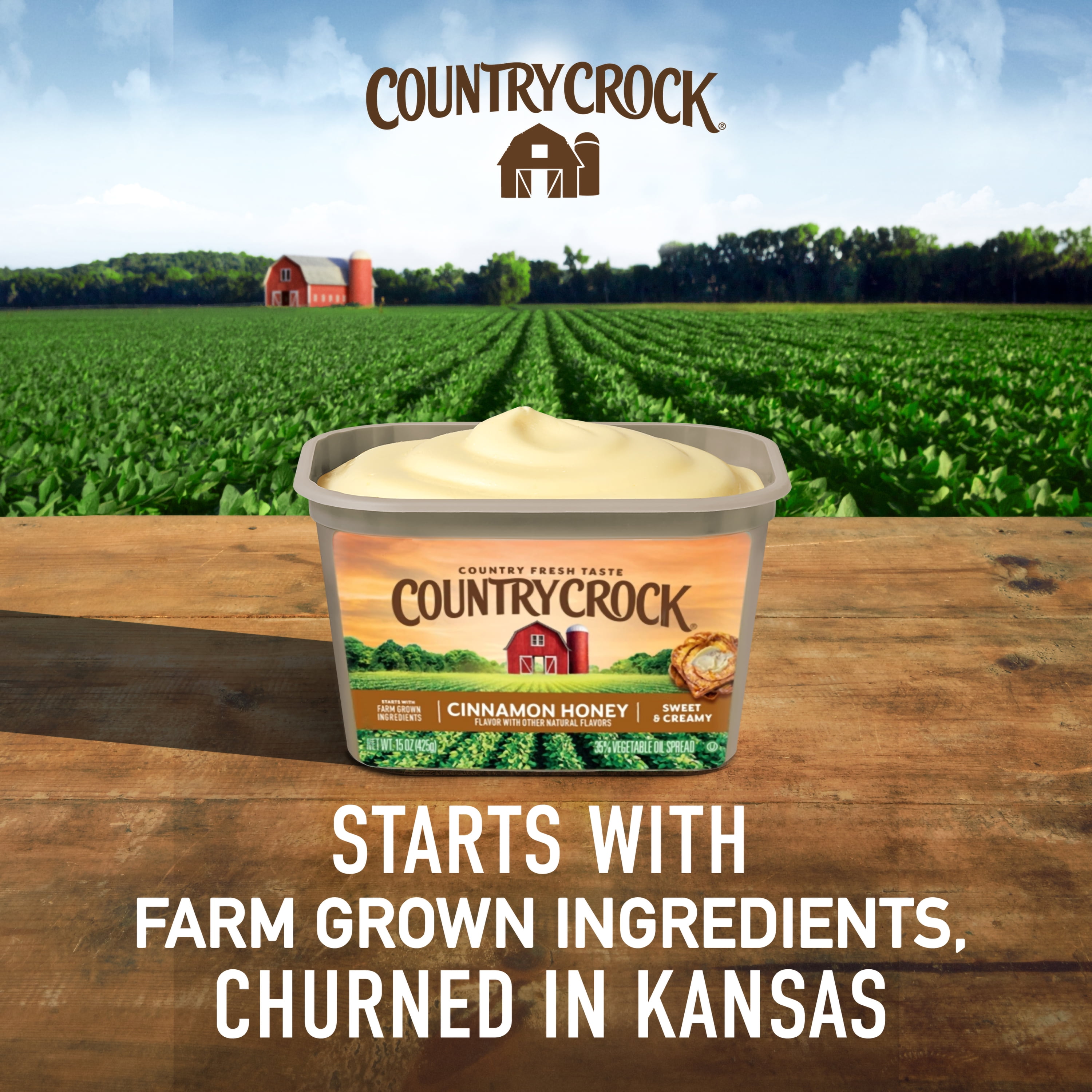 Country Crock Cinnamon Honey Spread, 15 oz Tub
