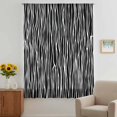 thumbnail image 3 of Black Striped Sheer Curtains 72 Inches Long, Retro Wave Lines Texture Simple Light Filering Curtains, Breathable Simi Curtain Privacy Drapes for Living Room Bedroom Lightweight Window Treatment, 3 of 9