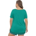 thumbnail image 6 of Cueply Plus Size Tops for Women Summer Casual Womens Short Sleeve Crew Neck Lace Shirts Tunic Blouses, 6 of 6