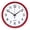 Red, variant on DESIGNICE Wall Clock,Silent Sweep Movement Small Wall Clock,Eco-Friendly Wide Metal Frame Bathroom Clock,8",White