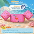 thumbnail image 4 of MoKo Kids Swim Vest for Kids 20-50lbs, Swim Arm Band with Whistle and Double Security Buckle, Rose Flamingo, 4 of 6