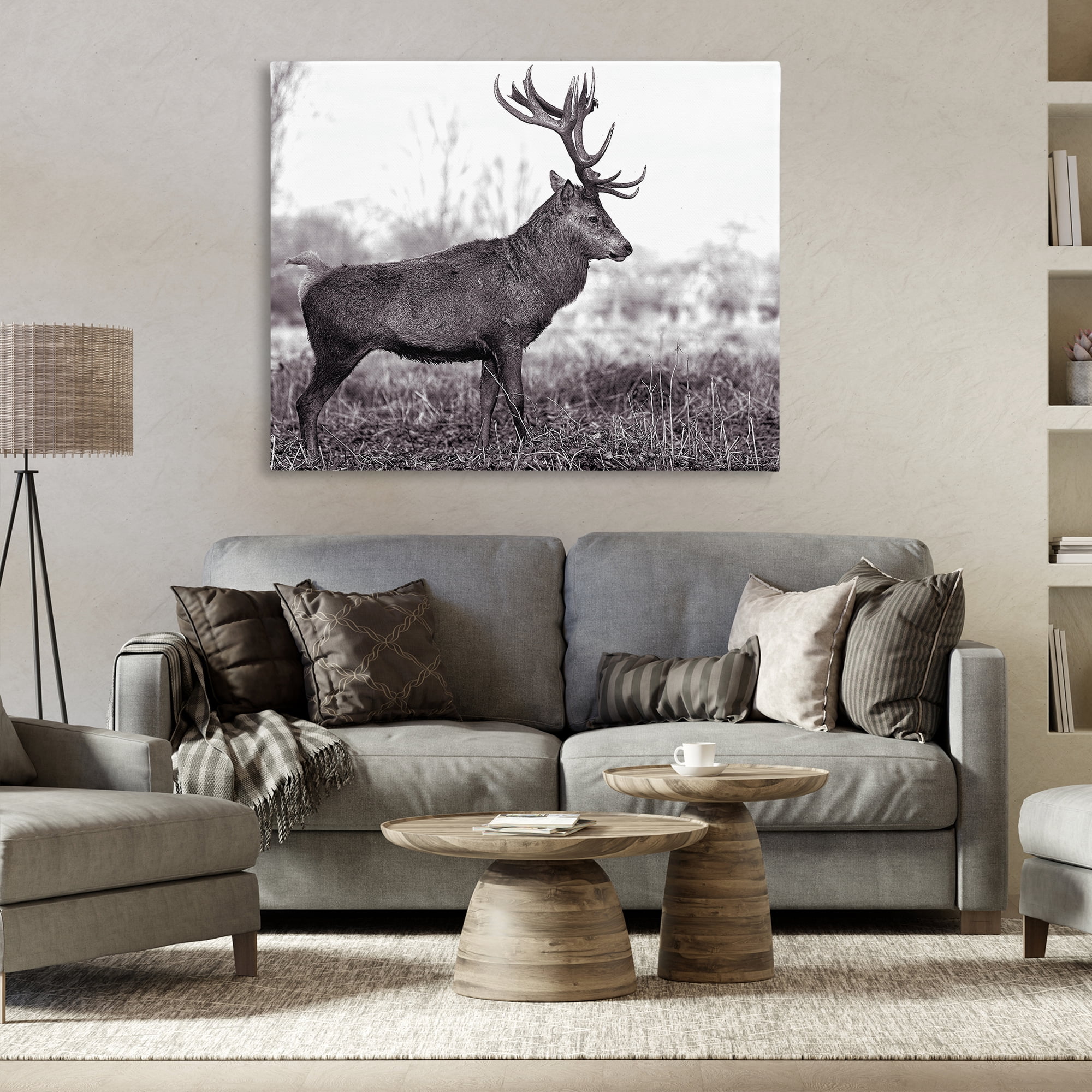 Stupell Industries Elk in Peaceful Forest Animals & Insects Photography Gallery Wrapped Canvas Art Print Wall Art, 48 x 36