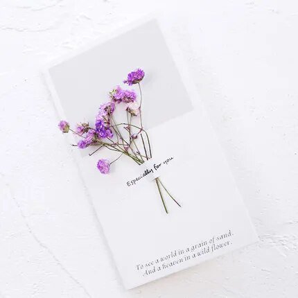 Tarjetas de regalo para invitaciones de boda, flores secas de Gypsophila, sobres de agradecimiento para cumpleaños, 10 piezas