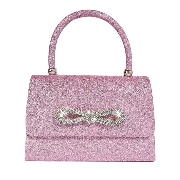LHSHIDU Womens Evening Bag Sparkly Bow Clutch Purse Wedding Party Purses Glitter Rhinestone Cocktail Prom Handbags