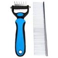 thumbnail image 2 of Deshedding Dematting Tool, Double-Sided Undercoat Rake, Extra-Wide Grooming Brush for Long Hair Dogs & Cats, 95% Shedding Reduction, 2 of 6