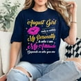 thumbnail image 3 of NETHOUSE Women's Birthday T-Shirt - August Girl with Personality and Attitude Quote - Pink Lips and Glitter Graphic - Cotton Blend Tee - Sizes S to 5XL, 3 of 4