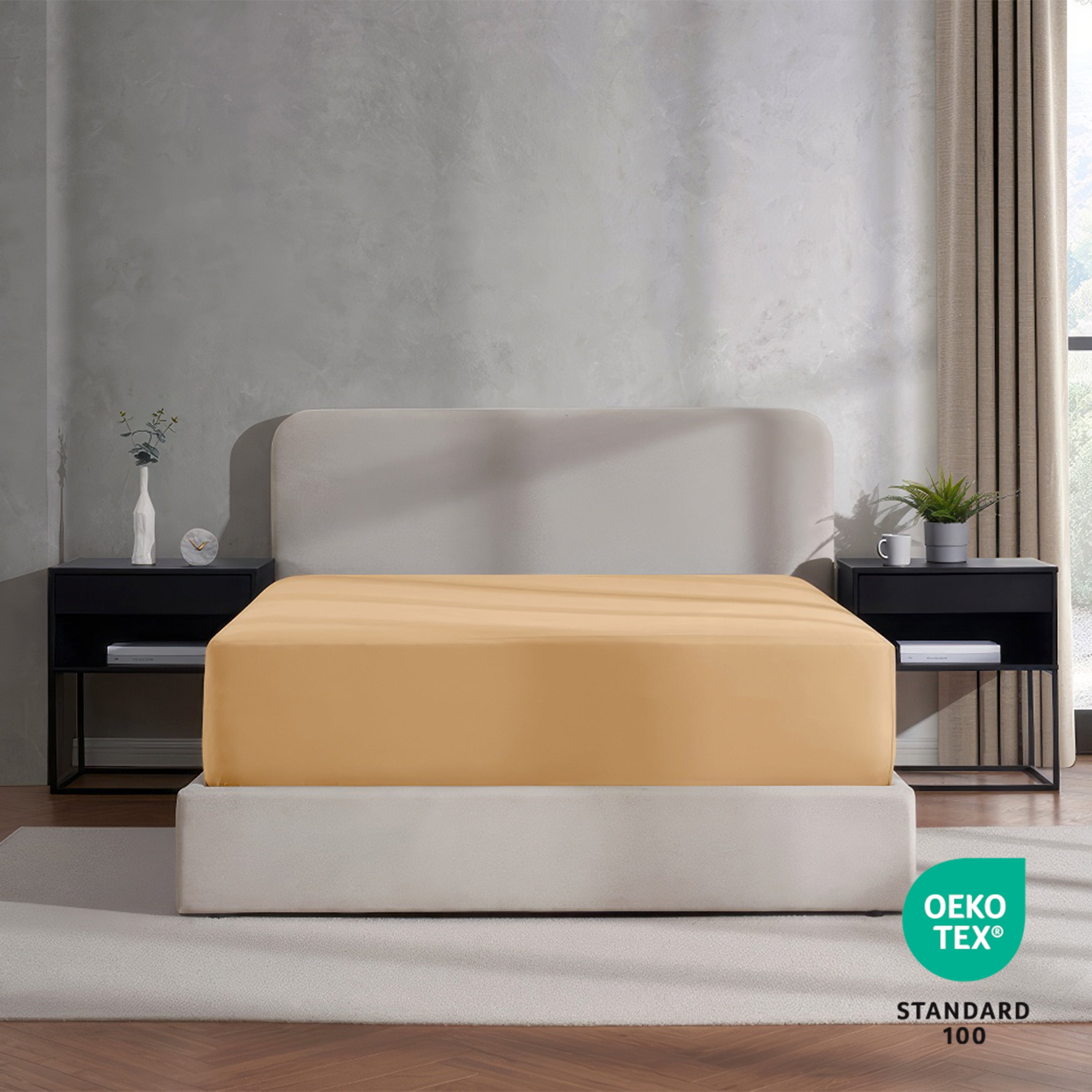 Lammaloe 2 Pack Extra Deep Pocket Twin XL Fitted Sheet Only, Fits 18" to 24" Mattress, Soft Microfiber Fitted Bed Sheet, Camel Gold