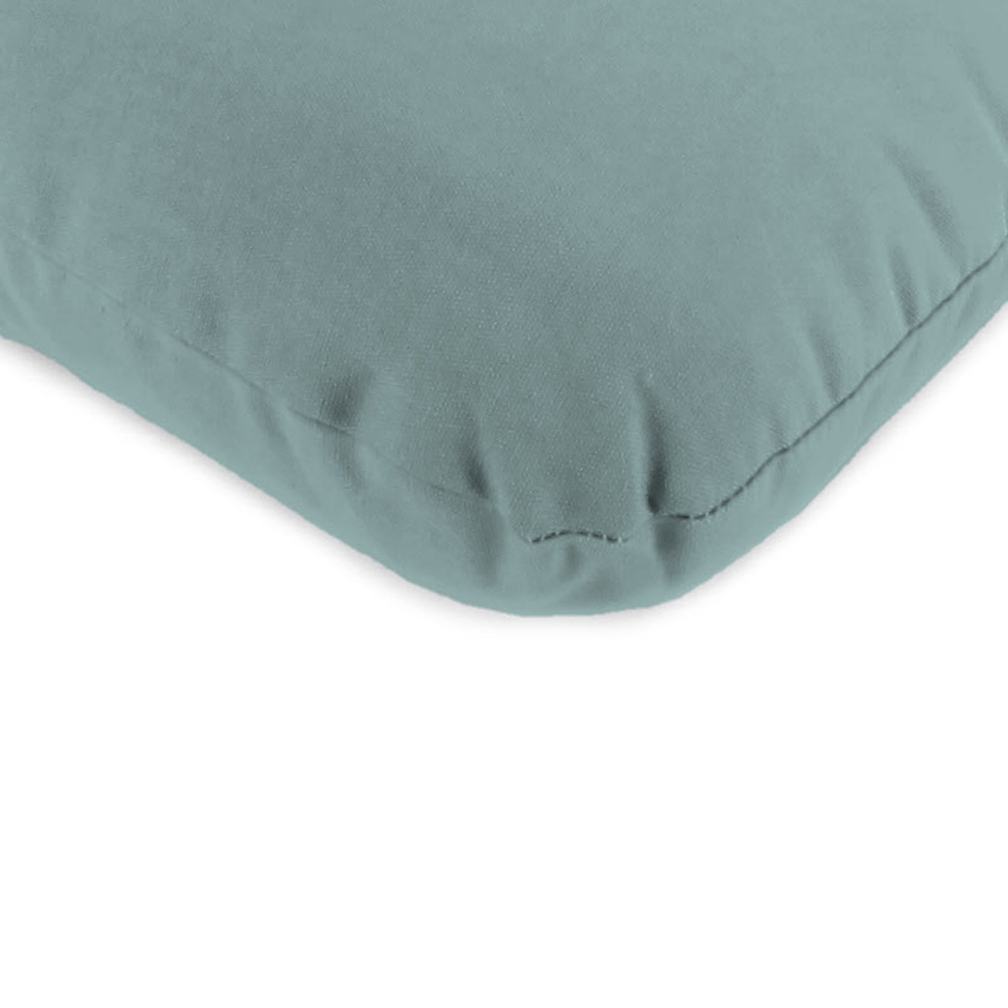 Jordan Manufacturing Sunbrella 45" x 22" Cast Mist Light Teal Solid Rectangular Outdoor Chair Cushion with Ties and Hanger Loop