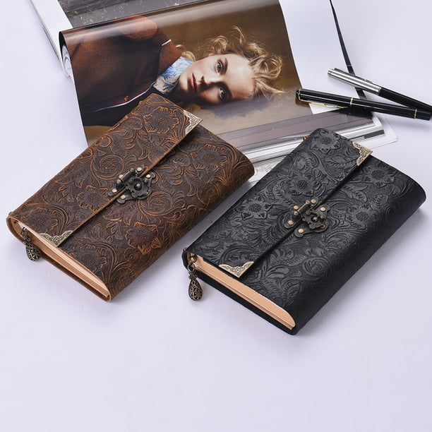 Handmade Embossed Pattern Soft Leather Journal Travel Notebook with ...