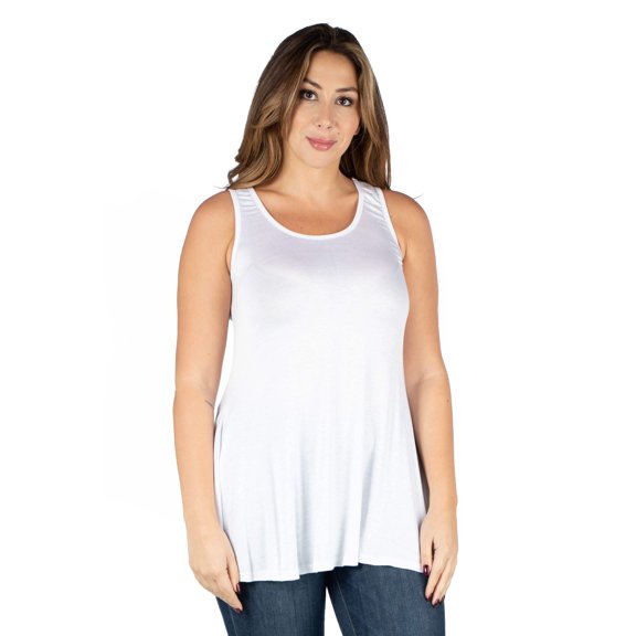 Plus Size Scoop Neck Sleeveless Tunic Tank Top