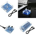 thumbnail image 2 of 4 Port USB HUB USB3.0 Transparent Power Charger 5Gbps USB Splitter Extender, 2 of 6