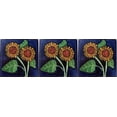 thumbnail image 3 of 4.2x4.2 Double Sunflower Talavera Mexican Tile, Set of 9 pcs, 3 of 3