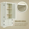 thumbnail image 5 of Costway Accent Storage Cabinet Adjustable Shelves Antique 2 Door Floor Cabinet Cream White, 5 of 11