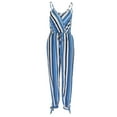 thumbnail image 5 of Fesfesfes Jumpsuit for Women Wide Leg Pants Striped Printed Sling Hollow Leg Siamese Pants With Belt, 5 of 9