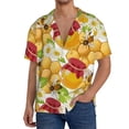 thumbnail image 3 of Wukai Bees Honeycomb Men's Casual Short-Sleeve Button Down Shirt - Lightweight Summer Dress Shirt for Daily Wear-Medium, 3 of 7