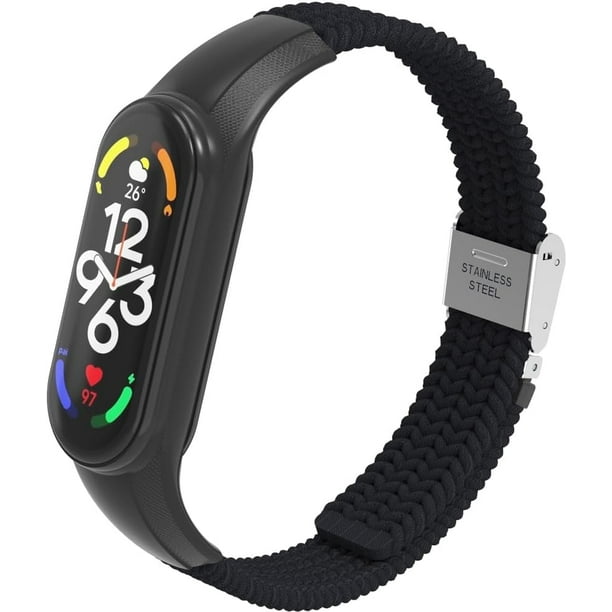 Correa De Silicón y Nylon + Hebilla Unisex Para Smart Watch De Xiaomi Compatible Con De Mi Band 7 / 6 / 5 / 10