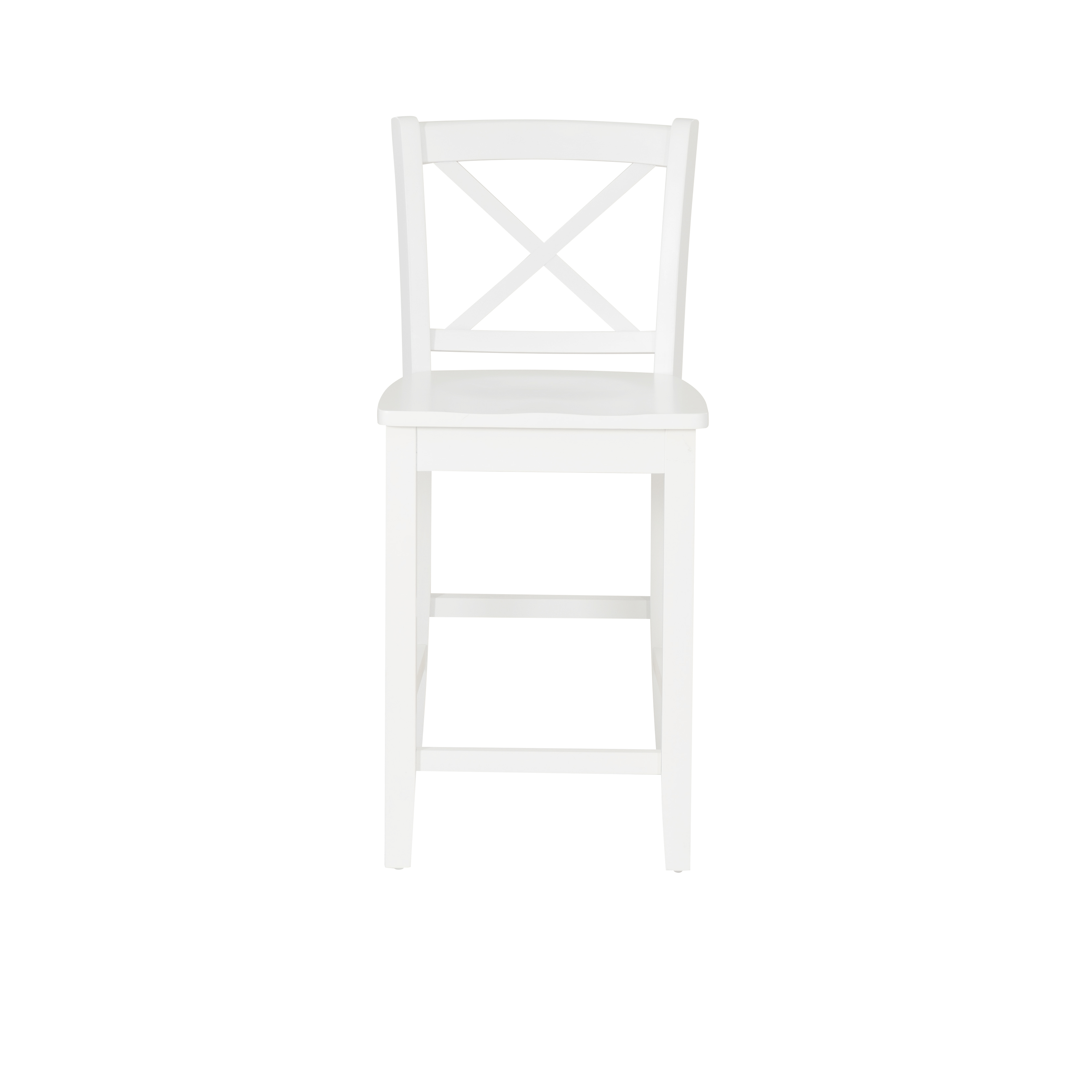 Linon Torino 24" Cross-Back Indoor Wood Counter Stool, White